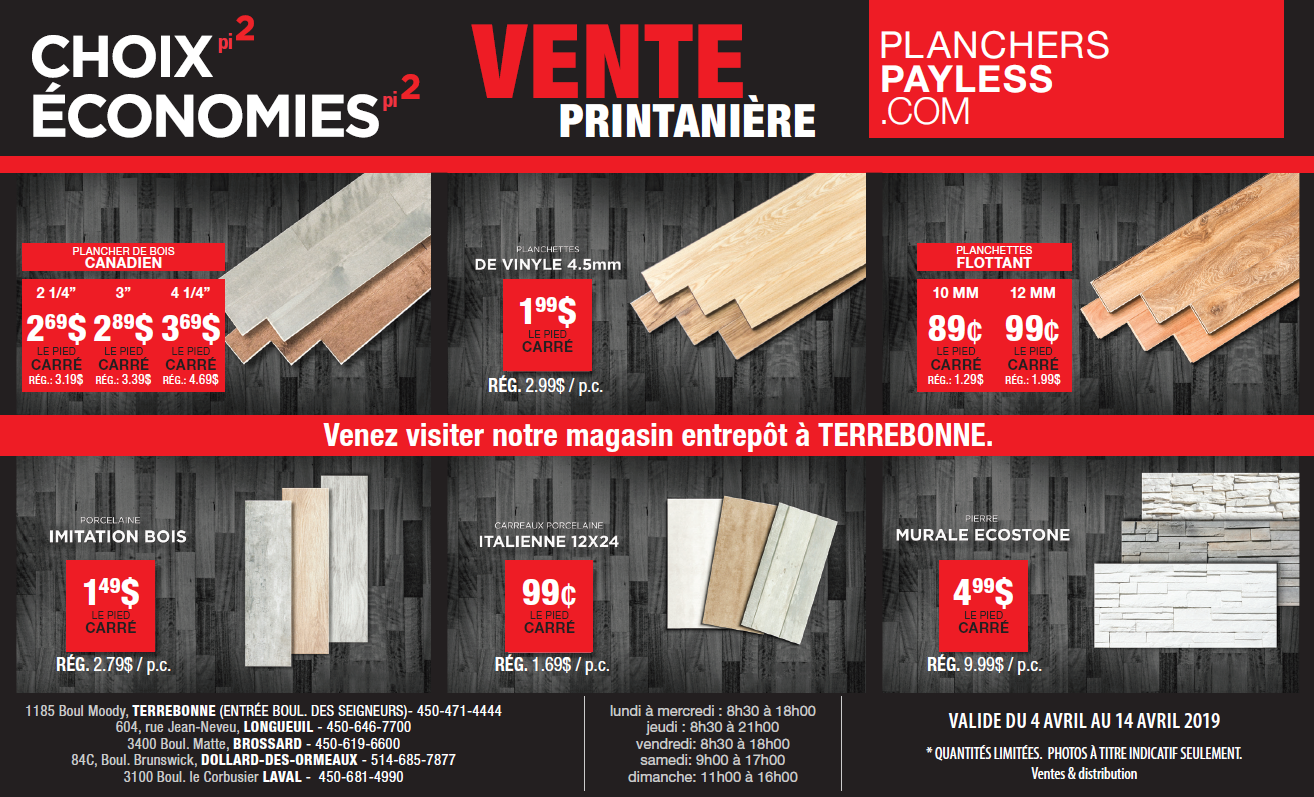 PlanchersPayless Promo 042019 Les Planchers Payless Les